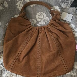 Free People Tan Suede Hobo Bag